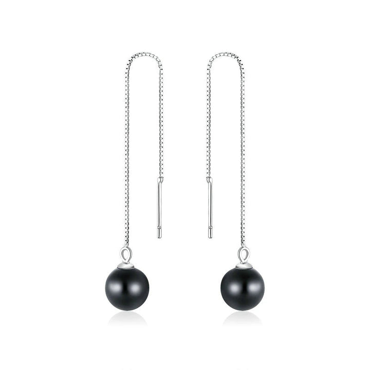 Black Agate Stone Earrings-AstersJewelry