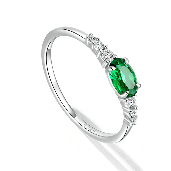 Green Gemstone Ring -AstersJewelry