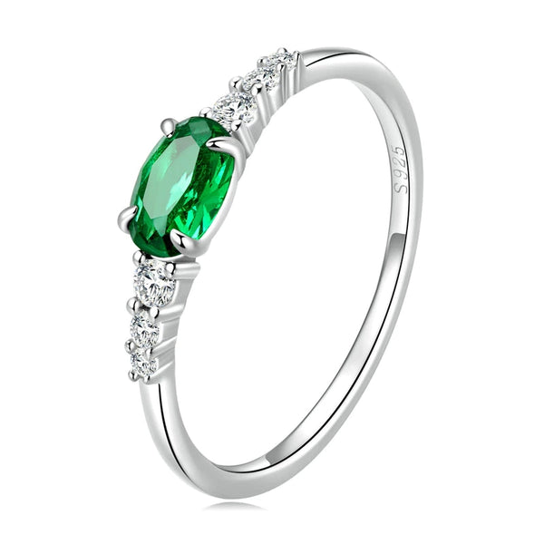 Green Gemstone Ring -AstersJewelry