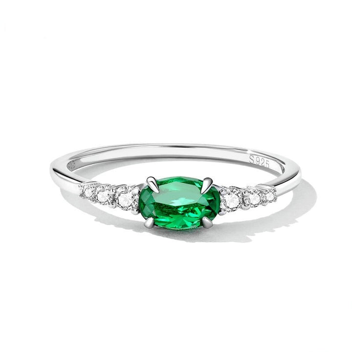 Green Gemstone Ring -AstersJewelry