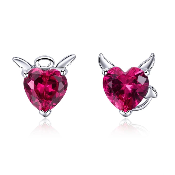 Angel And Devil Heart Earrings -AstersJewelry