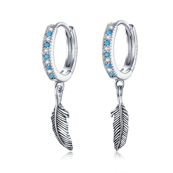 Feather Dangle Earrings -AstersJewelry