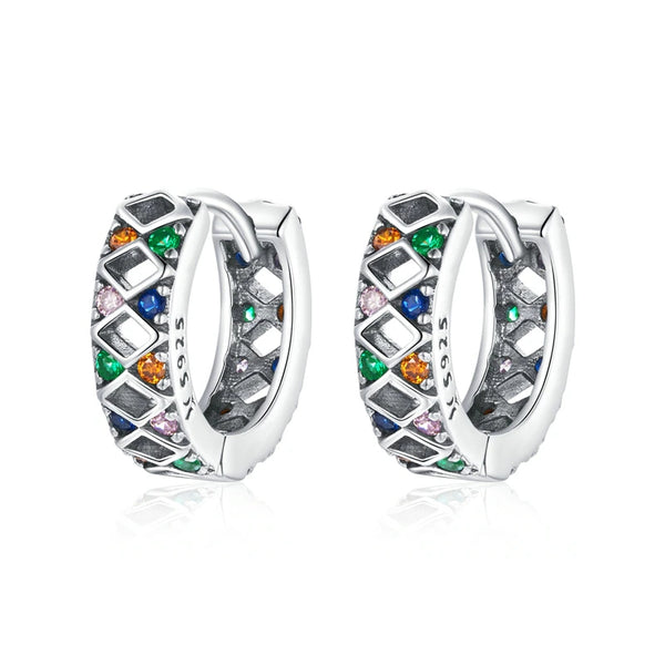 Rhombus Shining Stone Earrings-AstersJewelry