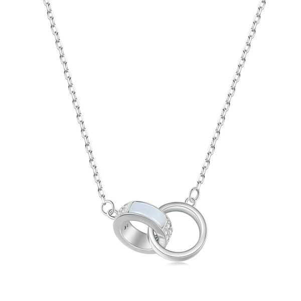 Double Circle Interlock Necklace-AstersJewelry