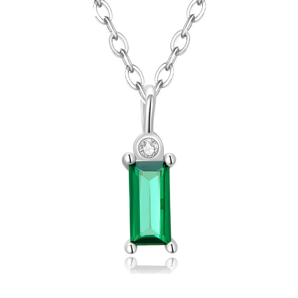  Green Zircon Necklace-AstersJewelry