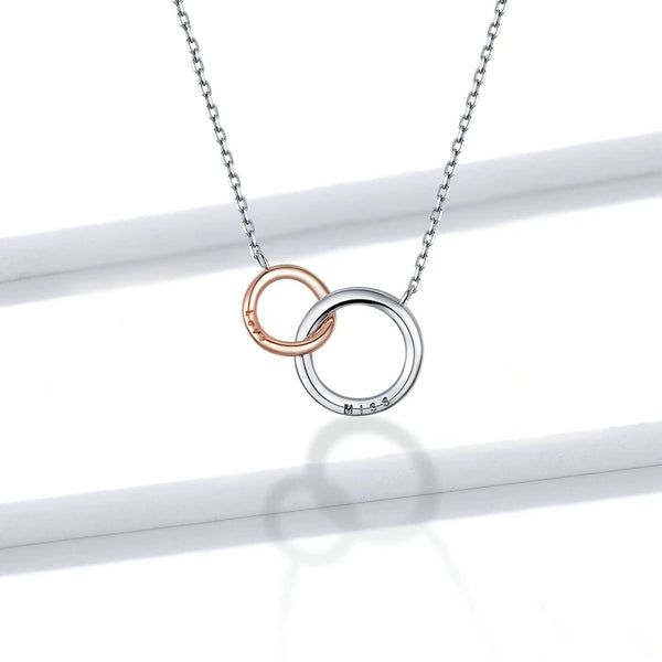 Double Circle Necklace-AstersJewelry