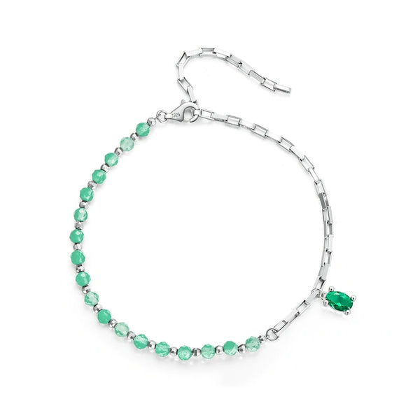 Crystal Green Beads Bracelet-AstersJewelry