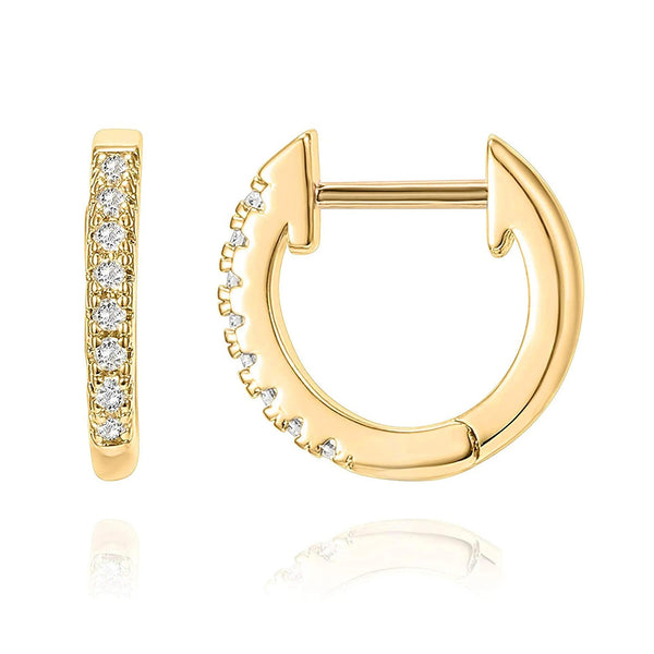Gold Plated Cubic Zircon Earrings-AstersJewelry