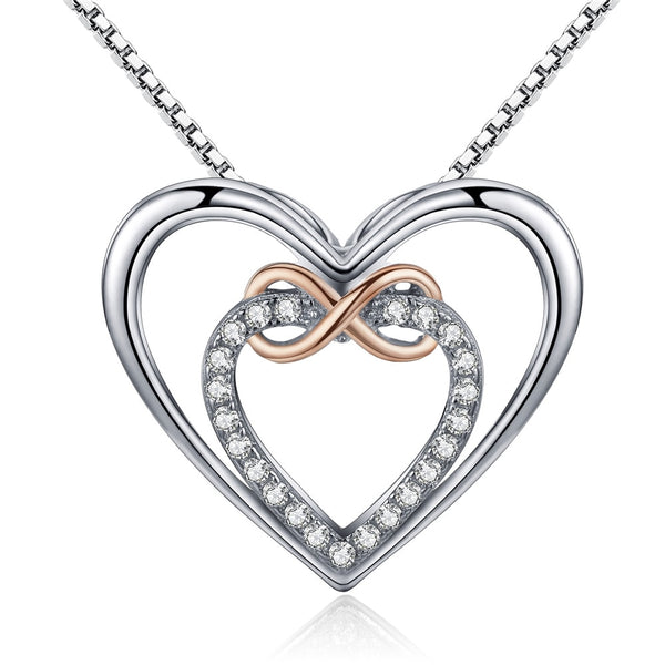 Elegant Double Heart Infinity Love Necklace-AstersJewelry