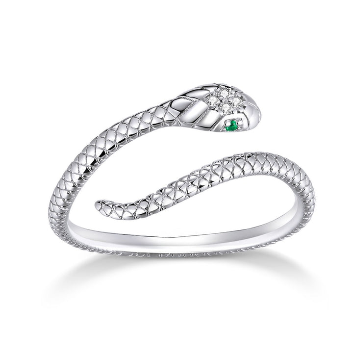 Green Zircon Snake Ring -AstersJewelry