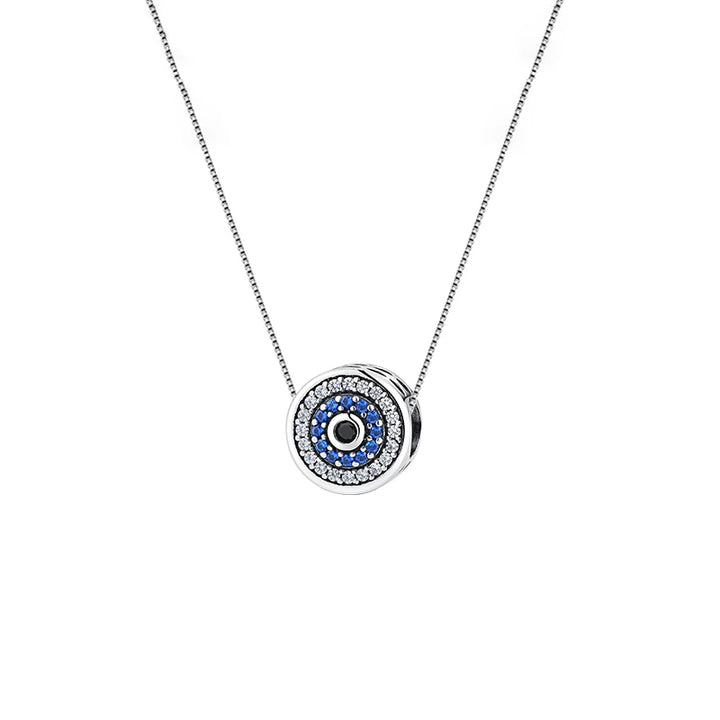 Blue Crystal  Lucky Eye Necklace-AstersJewelry