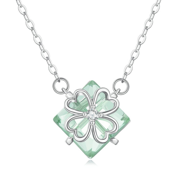  Green Four-leaf Necklace-AstersJewelry