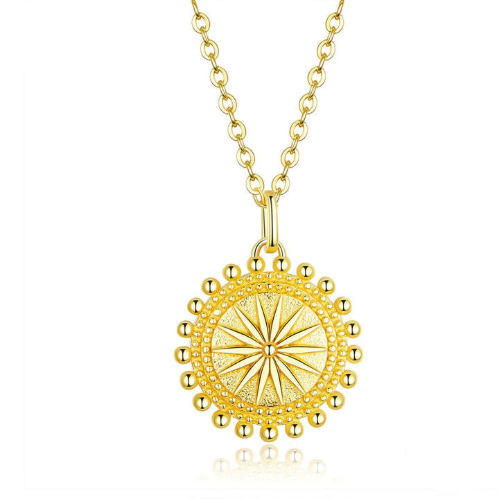 Sun Coin Pendant Necklace -AstersJewelry