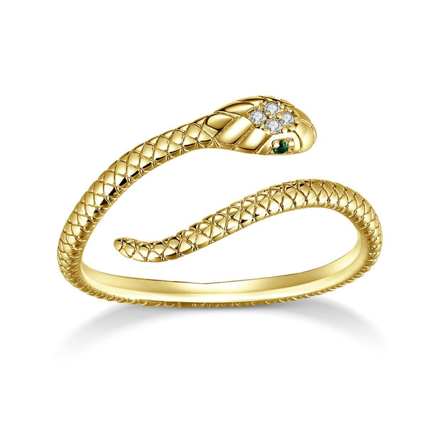 Green Zircon Snake Ring -AstersJewelry