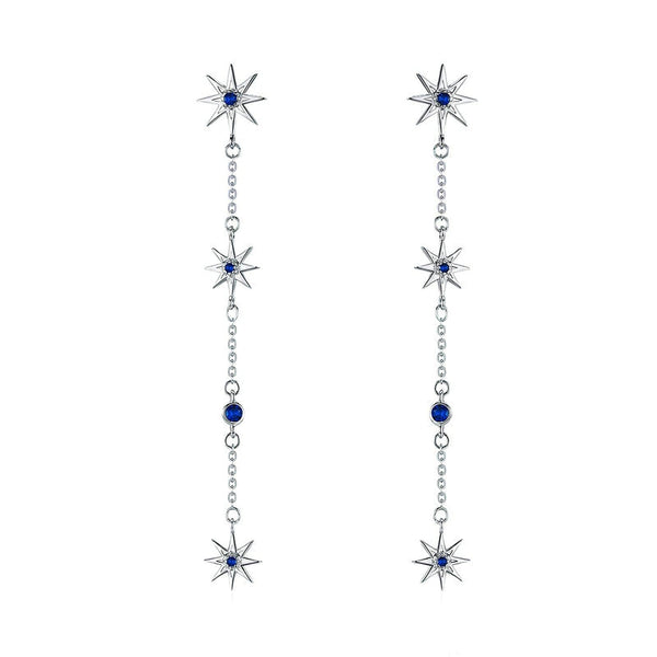 Stars Long Chain Earrings-AstersJewelry